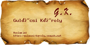 Gulácsi Károly névjegykártya