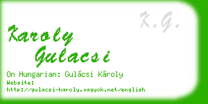 karoly gulacsi business card